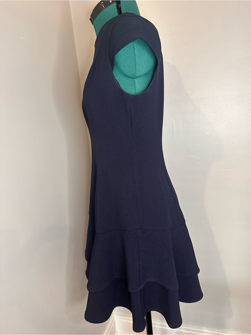 Eliza J Navy tailored Short-Sleeve Fit & Flare Midi Dress - Picture 5 of 9